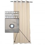 Sunbrella Cast Silver Outdoor Curtain Custom Length with Tabs