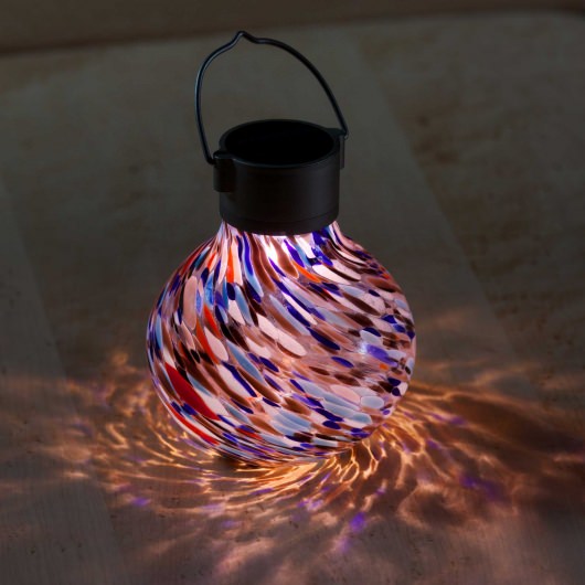 Allsop Solar Tea Led Purple Lantern Dfohome Solar Glass Tea Lantern In Purple