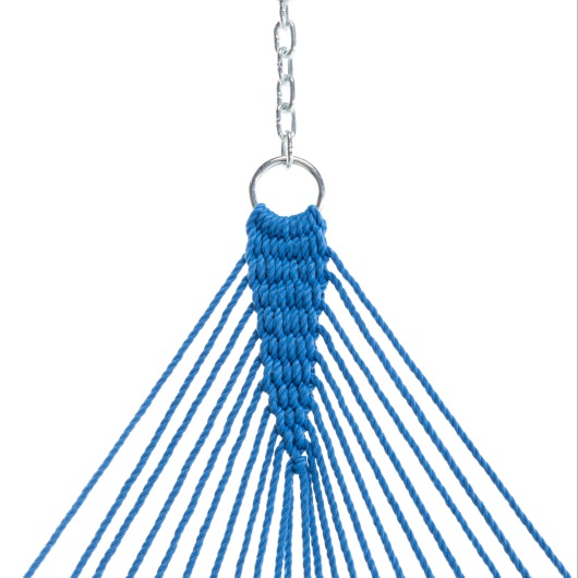 Extra-Wide Coastal Blue DuraCord Rope Hammock