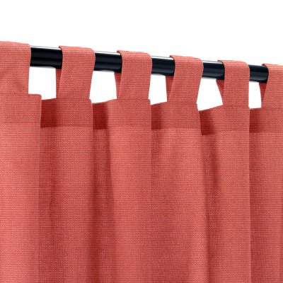 Sunbrella Canvas Henna Outdoor Curtain Custom Length with Tabs w/ Stabilizing Grommets