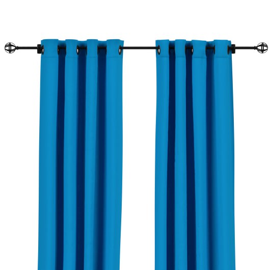 Sunbrella Canvas Pacific Blue Outdoor Curtain with Grommets