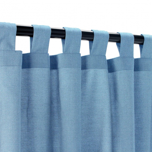 Sunbrella Canvas Sapphire Outdoor Curtain Custom Length with Tabs