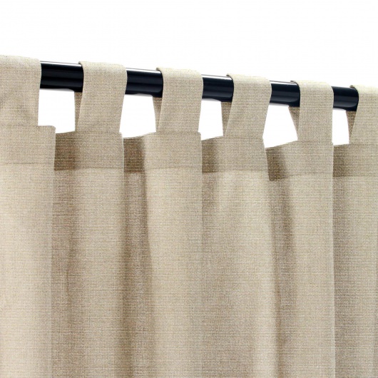 Sunbrella Canvas Taupe Outdoor Curtain Custom Length with Tabs