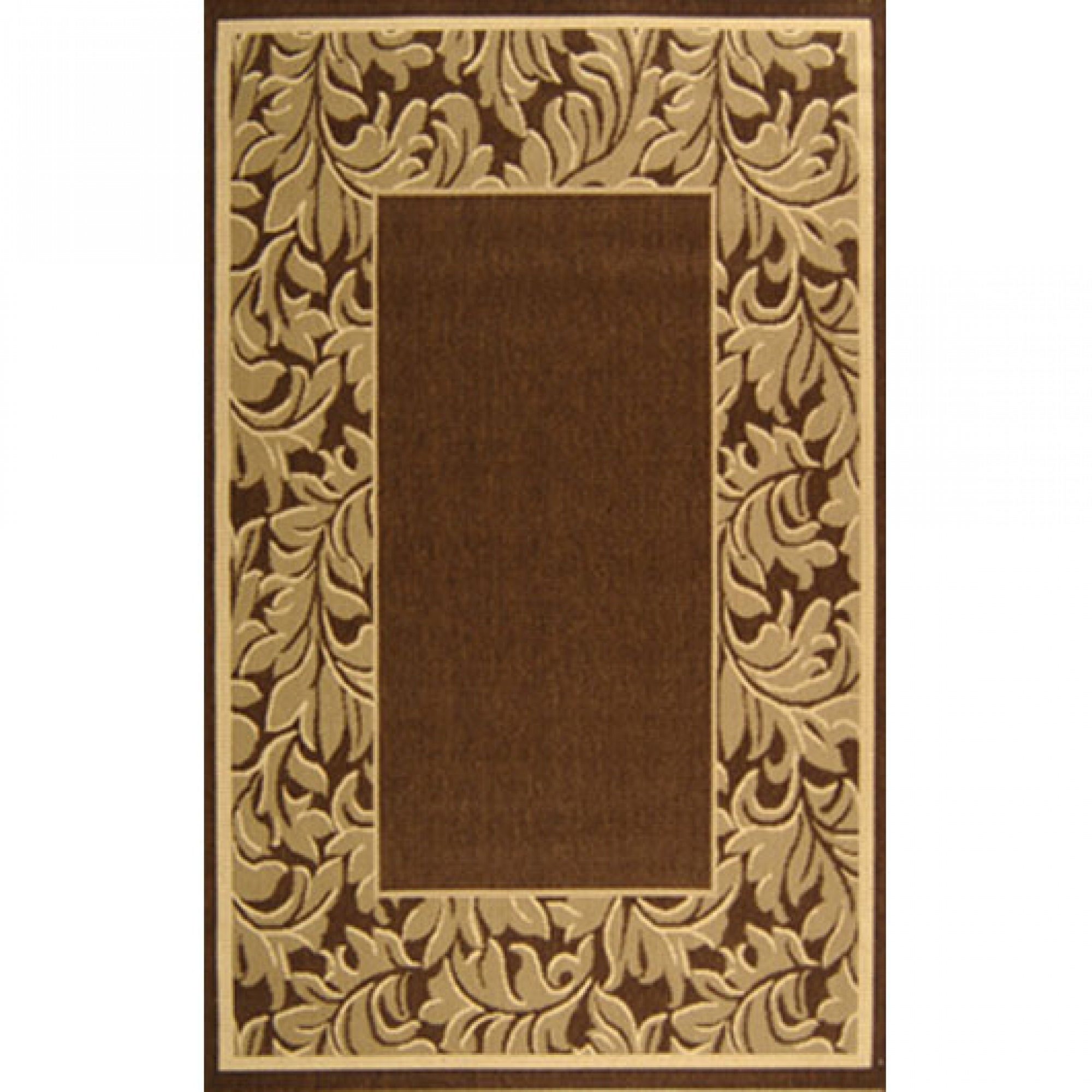 Shop Courtyard Paisley Border Brown / Natural Outdoor Rug 2ft 7in x 5ft