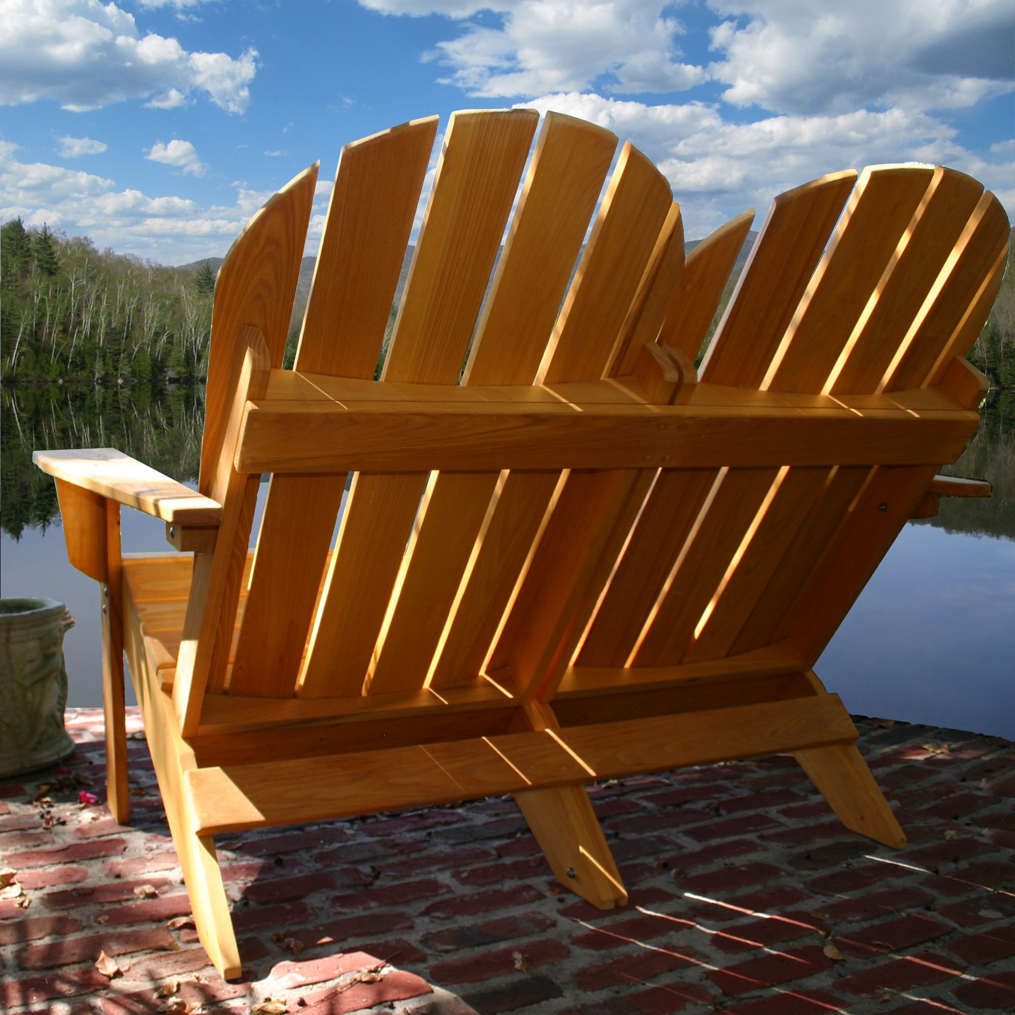 Double Adirondack Chair Seat Wood Nags Head Back Xx 
