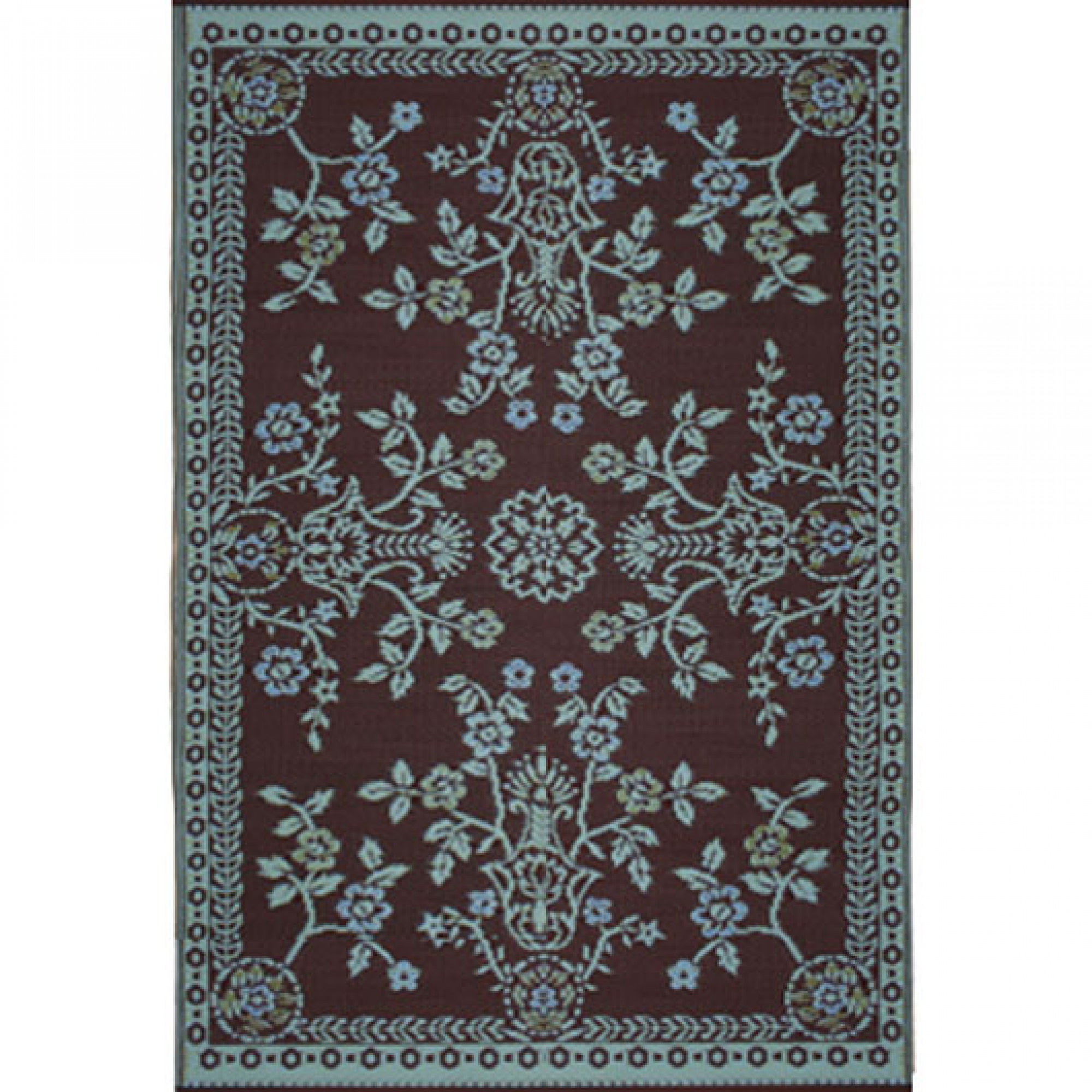 Mad Mats Oriental Garland Teal/Brown 6x9 SKU FMOGA69TB