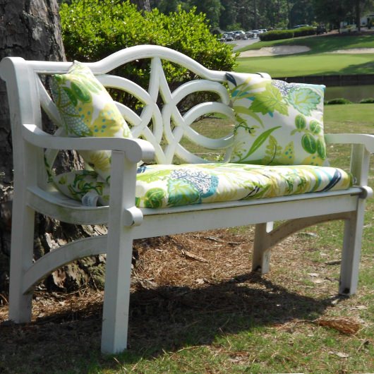 Bench Set Two Outdoor Pillows and 45 in Bench Cushion DFOHome