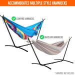 9 ft Black Portable Camping/Brazilian Space Saving Steel Hammock Stand with Storage Bag