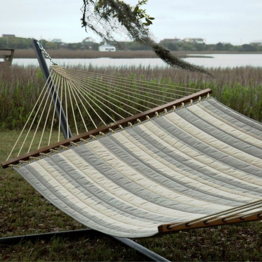 Large Quilted Fabric Hammock in Decade Pewter DFOHome