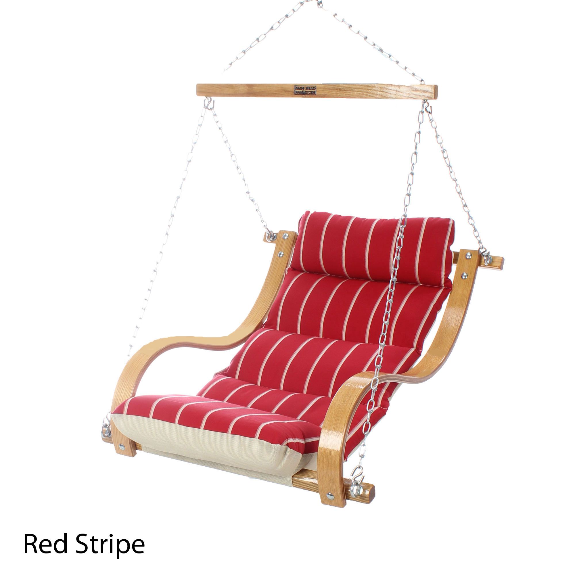 Curved Arm Canvas Single Swing Red Stripe