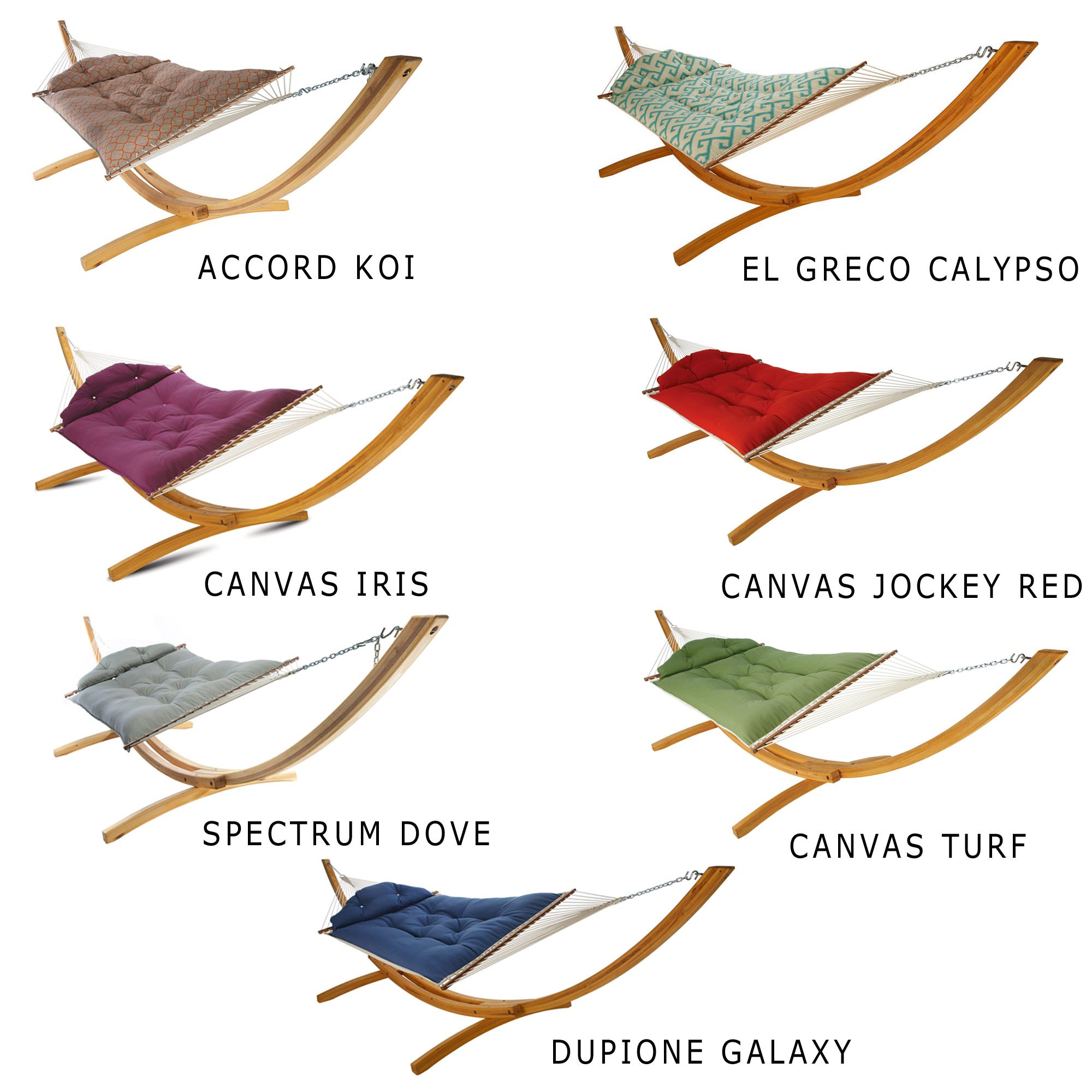 Tufted Hammock with Original Roman Arc II Cypress Stand