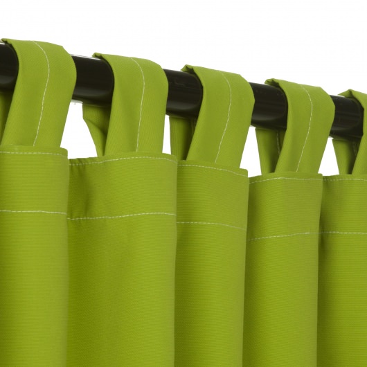 Sunbrella Canvas Macaw Green Outdoor Curtain with Grommets