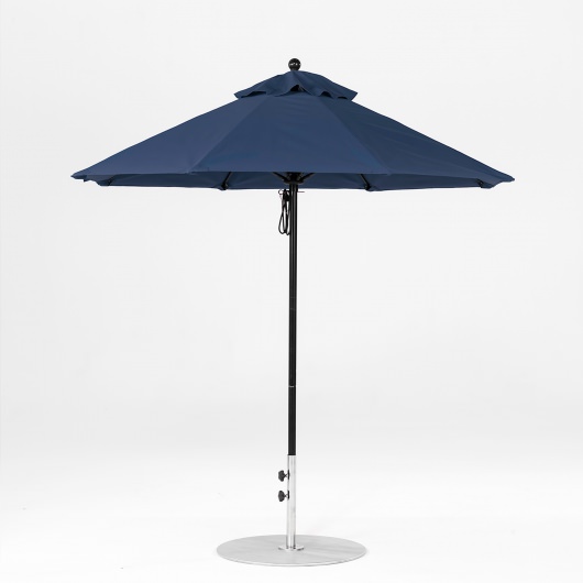 7.5 Ft. Pulley Lift Fiberglass Market Umbrella with Black Pole