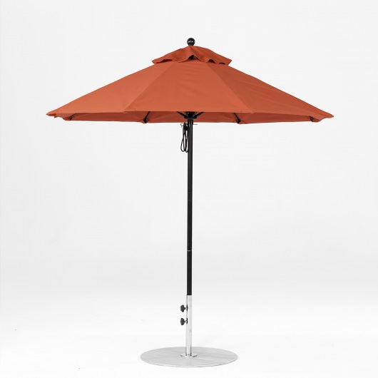 7.5 Ft. Pulley Lift Fiberglass Market Umbrella with Black Pole
