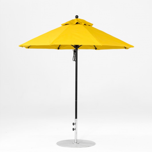 7.5 Ft. Pulley Lift Fiberglass Market Umbrella with Black Pole