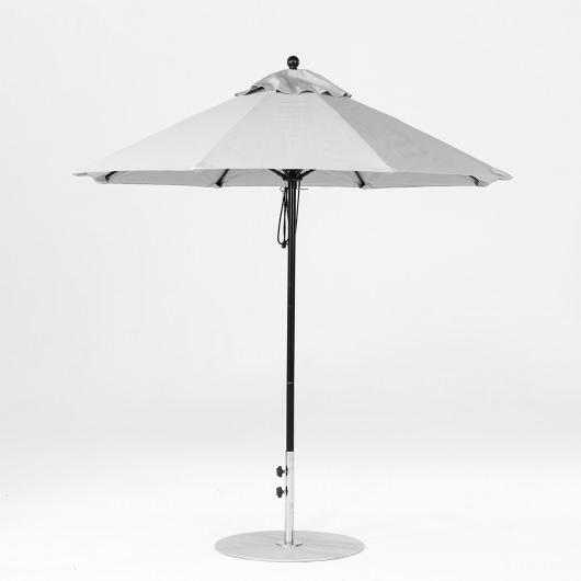 7.5 Ft. Pulley Lift Fiberglass Market Umbrella with Black Pole