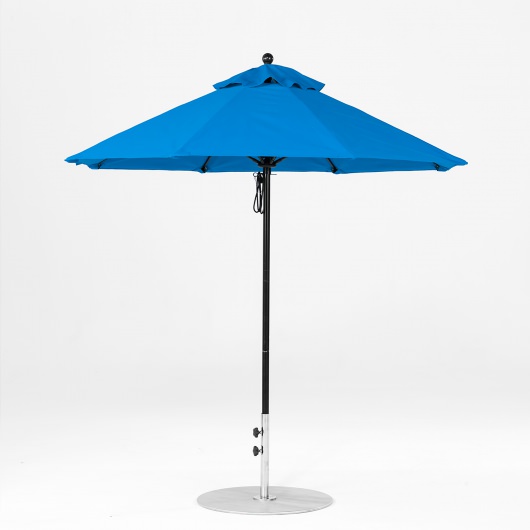 7.5 Ft. Pulley Lift Fiberglass Market Umbrella with Black Pole