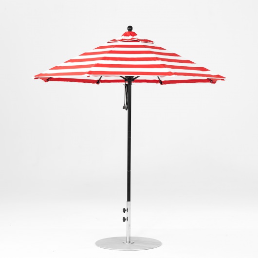 7.5 Ft. Pulley Lift Fiberglass Market Umbrella with Black Pole