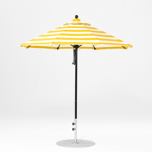 7.5 Ft. Pulley Lift Fiberglass Market Umbrella with Black Pole