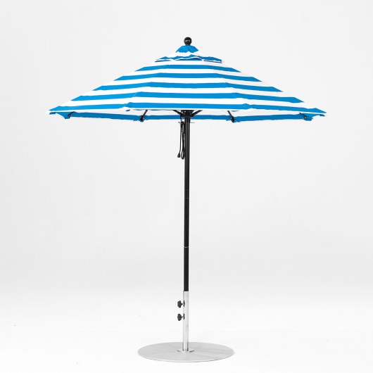 7.5 Ft. Pulley Lift Fiberglass Market Umbrella with Black Pole