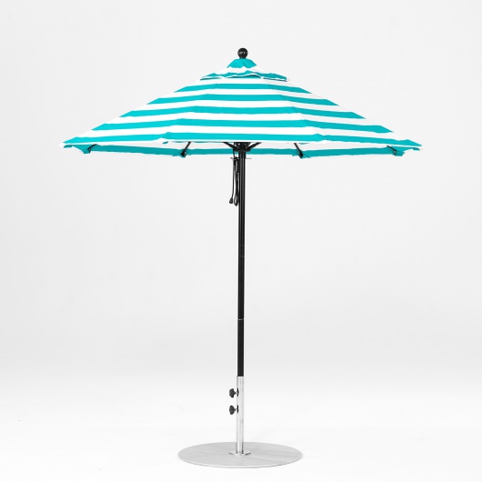 7.5 Ft. Pulley Lift Fiberglass Market Umbrella with Black Pole