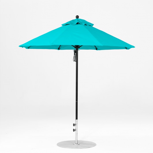 7.5 Ft. Pulley Lift Fiberglass Market Umbrella with Black Pole