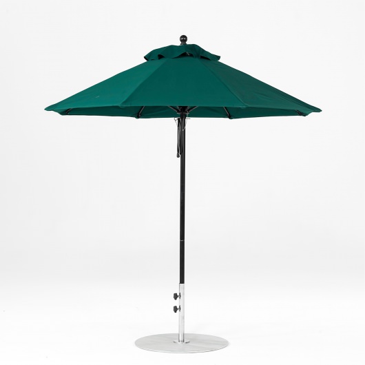 7.5 Ft. Pulley Lift Fiberglass Market Umbrella with Black Pole