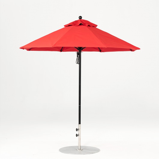 7.5 Ft. Pulley Lift Fiberglass Market Umbrella with Black Pole