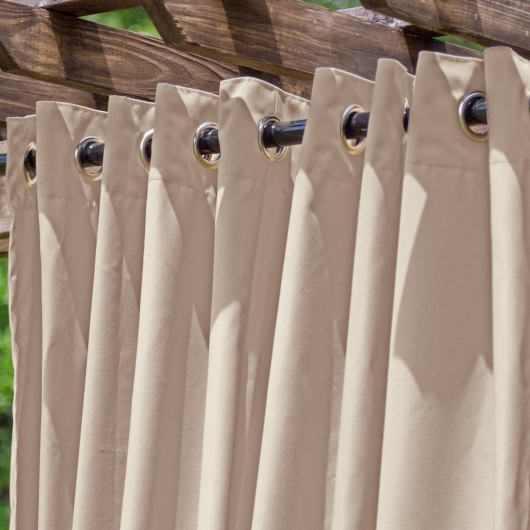 Basilica Beige Extra Wide Outdoor Curtain