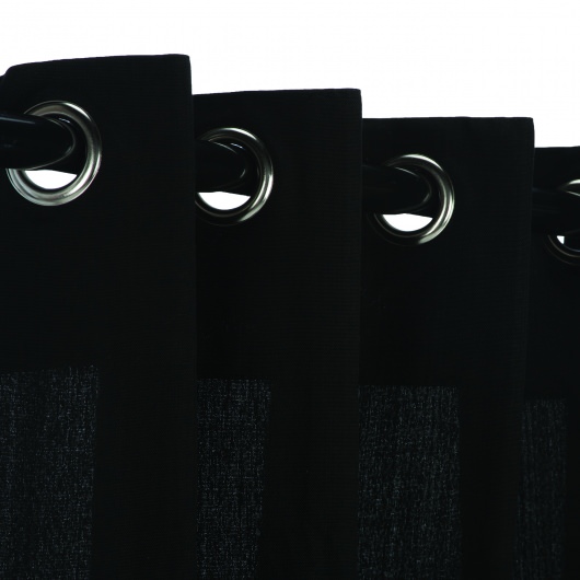 WeatherSmart Black Onyx Outdoor Curtain with Grommets in 50 in W by 84 in L