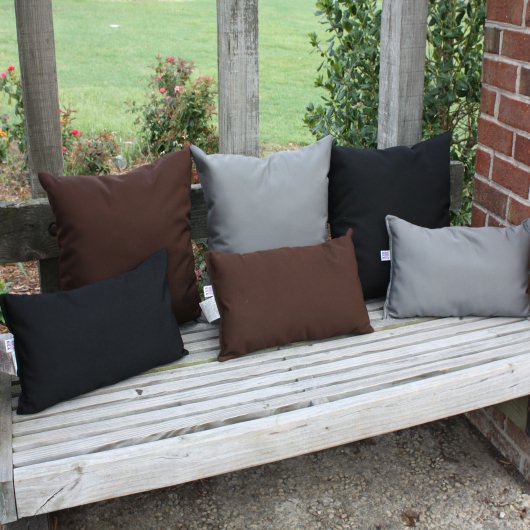 Black Sunbrella Outdoor Throw Pillow