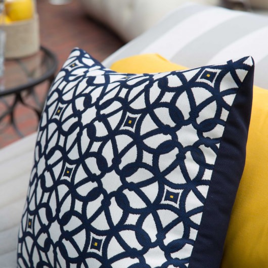 Luxe Indigo Sunbrella Designer Porch Pillow