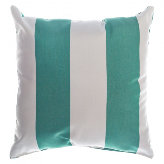 Resort Stripe Jade Sunbrella Outdoor Throw Pillow