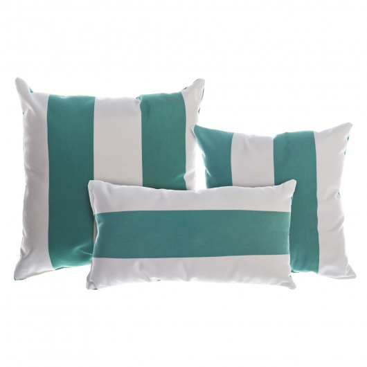 Resort Stripe Jade Sunbrella Outdoor Throw Pillow