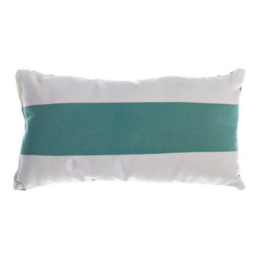 Resort Stripe Jade Sunbrella Outdoor Throw Pillow