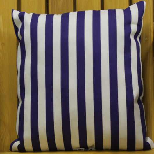 Cabana Blue Stripe Outdoor Throw Pillow 16 in. x 16 in. Square