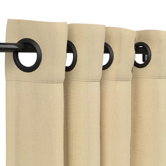 Sunbrella Canvas Antique Beige Outdoor Curtain with Grommets