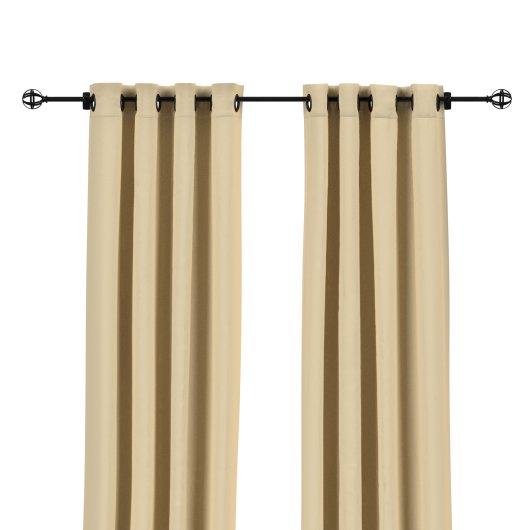 Sunbrella Canvas Antique Beige Outdoor Curtain with Grommets