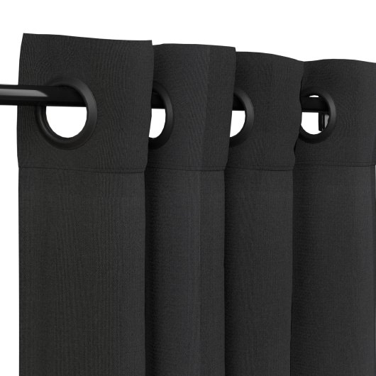 Sunbrella Canvas Black Outdoor Curtain with Grommets