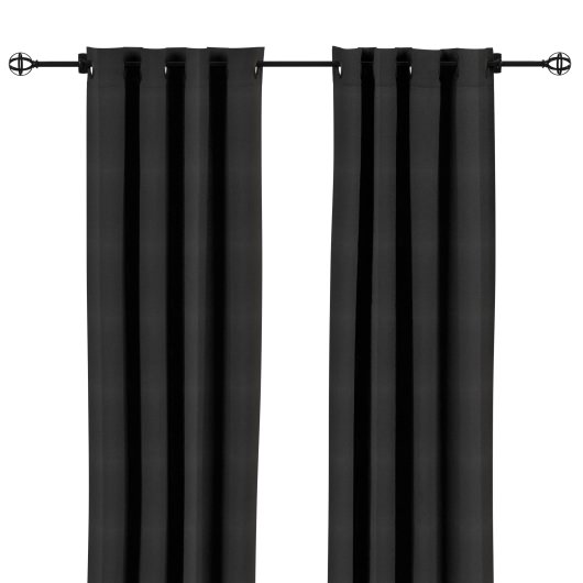 Sunbrella Canvas Black Outdoor Curtain with Grommets