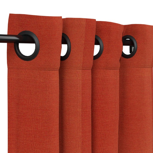 Sunbrella Canvas Brick Outdoor Curtain with Grommets