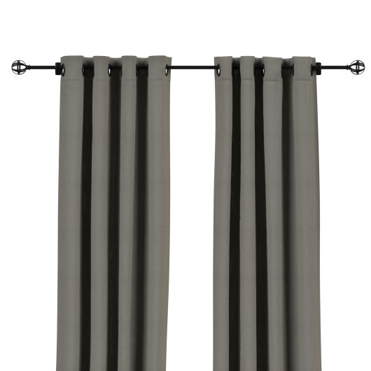Sunbrella Canvas Charcoal Outdoor Curtain with Grommets