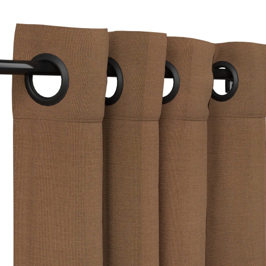 Sunbrella Canvas Chestnut Outdoor Curtain with Grommets