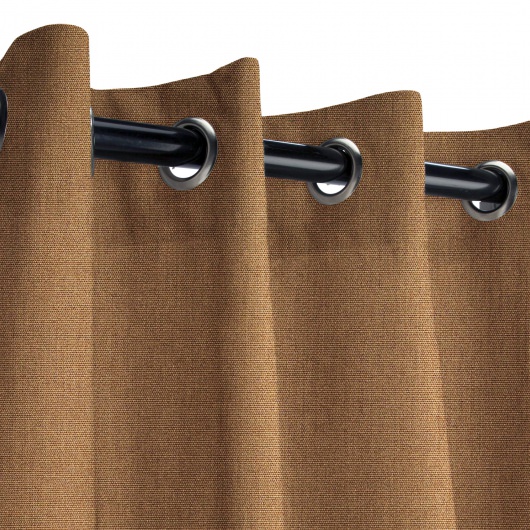 Sunbrella Canvas Chestnut Outdoor Curtain with Grommets