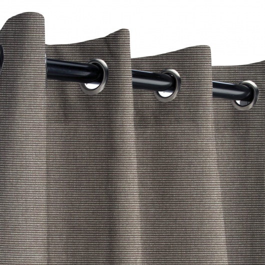 Sunbrella Canvas Coal Outdoor Curtain with Grommets