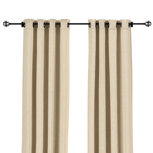 Sunbrella Canvas Flax Outdoor Curtain with Grommets