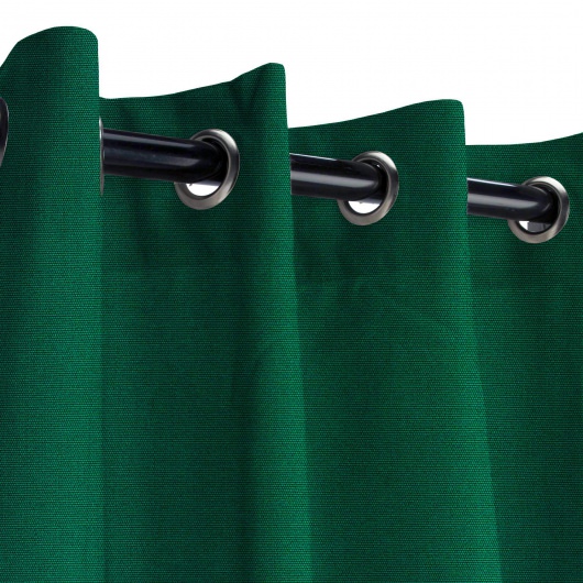 Sunbrella Canvas Forest Green Outdoor Curtain with Grommets