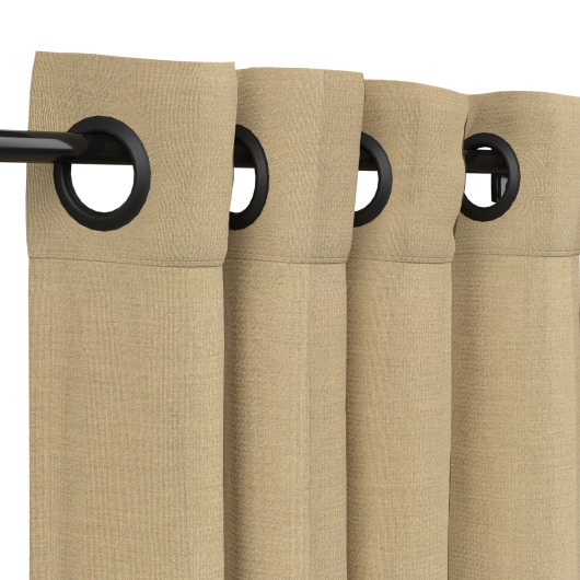 Sunbrella Canvas Heather Beige Outdoor Curtain with Grommets