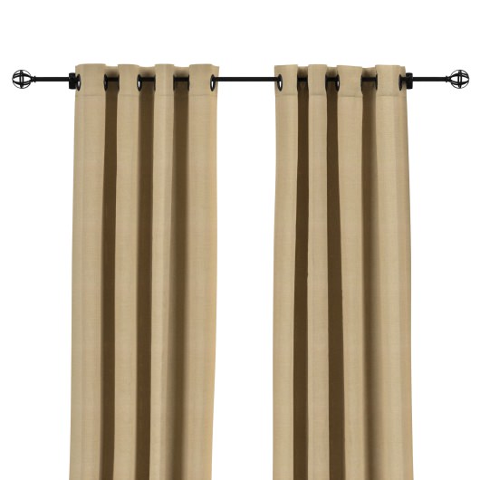 Sunbrella Canvas Heather Beige Outdoor Curtain with Grommets