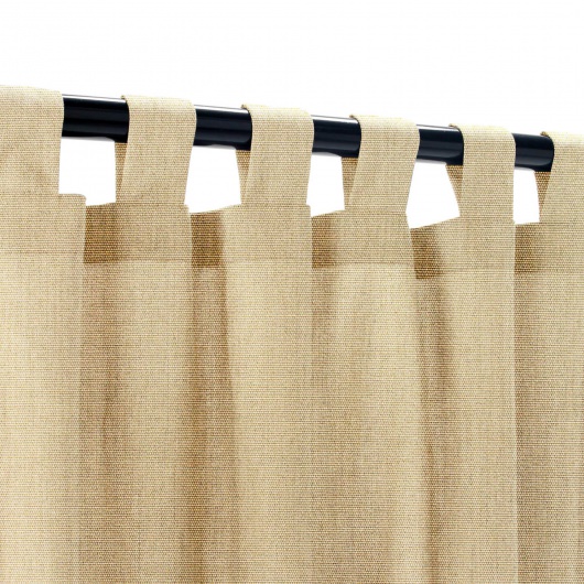 Sunbrella Canvas Heather Beige Outdoor Curtain with Grommets
